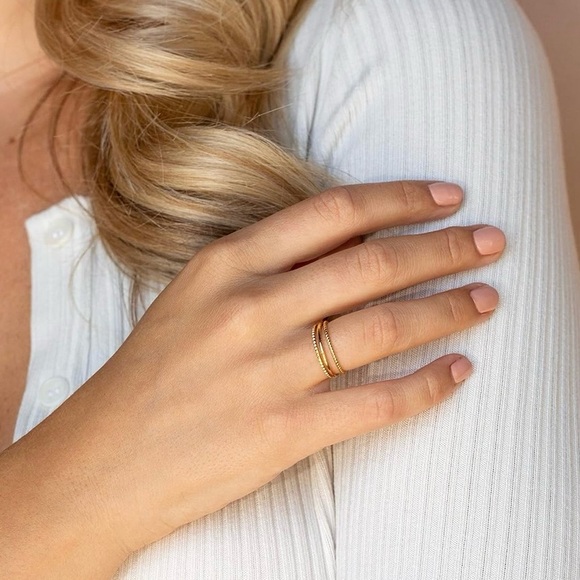 Nadri Dainty Stacking Rings Set - Picture 4 of 7